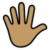 hand with fingers splayed, medium skin tone